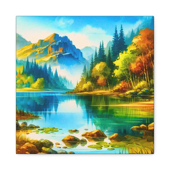 Nature's Grace Matte Canvas, Home Office Accent, Picturesque Forest Decor, Elegant Canvas