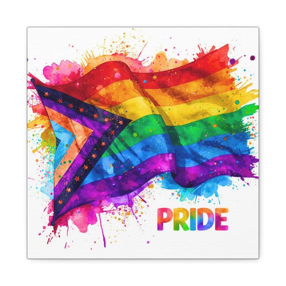 LGBTQ Pride Canvas Wall Art: Rainbow Colors, Sustainable Wood