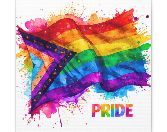 LGBTQ Pride Canvas Wall Art: Rainbow Colors, Sustainable Wood