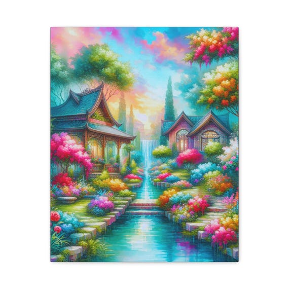 Floral Fantasia Canvas Wall Art: Colorful Botanical Home Decor (16x20 Canvas Only)
