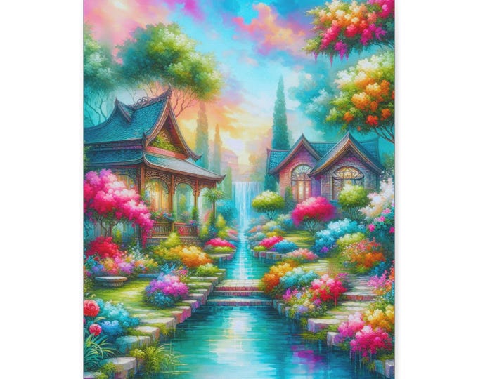 Floral Fantasia Canvas Wall Art: Colorful Botanical Home Decor (16x20 Canvas Only)