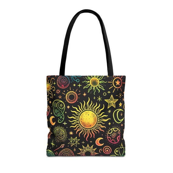 Celestial Hand Tote Bag: Retro Astrology Shopping Bag