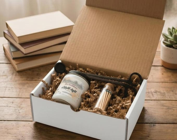 Night Light Unscented Candle Set | Jar Candle with Matches and Wick Trimmer
