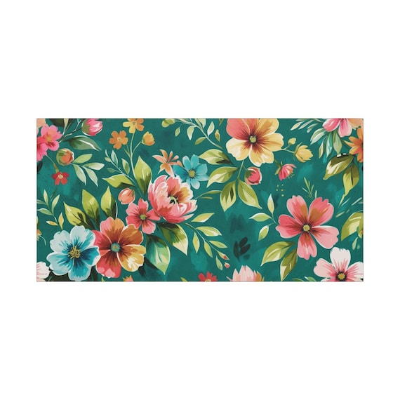Floral Watercolor Canvas Wall Art: Colorful Home Decor (30x15 Canvas Only)