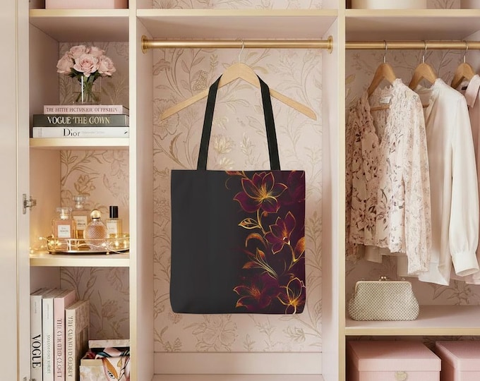 Crimson Carnations Hand Tote Bag | Eco-Friendly Shopping Bag | Stylish Carryall