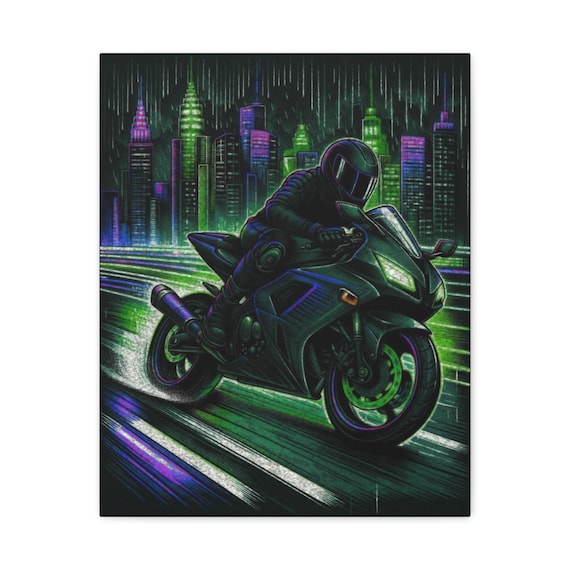 Motorcycle Canvas Wall Art: Super Sport Bike Decor, Man Cave Accent (16x20 Canvas Only)
