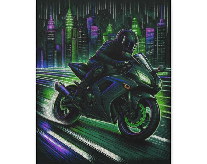 Motorcycle Canvas Wall Art: Super Sport Bike Decor, Man Cave Accent (16x20 Canvas Only)