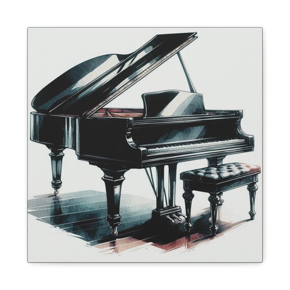 Pianoforte Lux Matte Canvas, Sophisticated Wall Artwork, Jazz Club Wall Decor