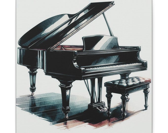 Pianoforte Lux Matte Canvas, Sophisticated Wall Artwork, Jazz Club Wall Decor