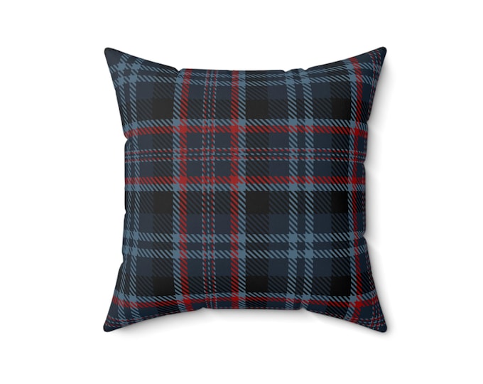 Plaid Throw Pillow: Cozy Spun Polyester Cushion (16x16)