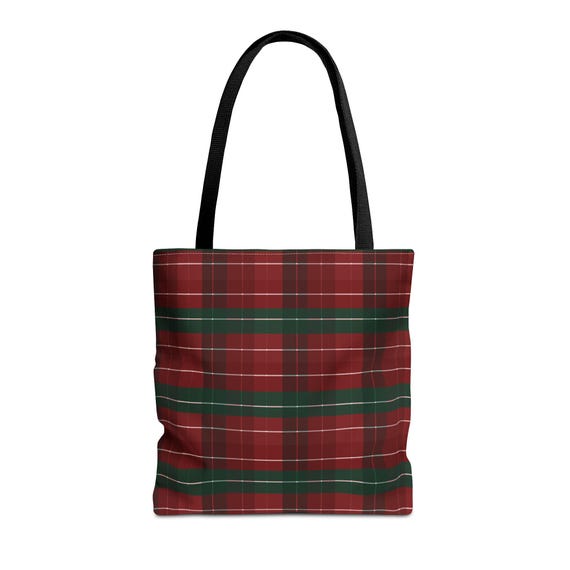Christmas Plaid Tote Bag: Stylish Holiday Grocery Bag
