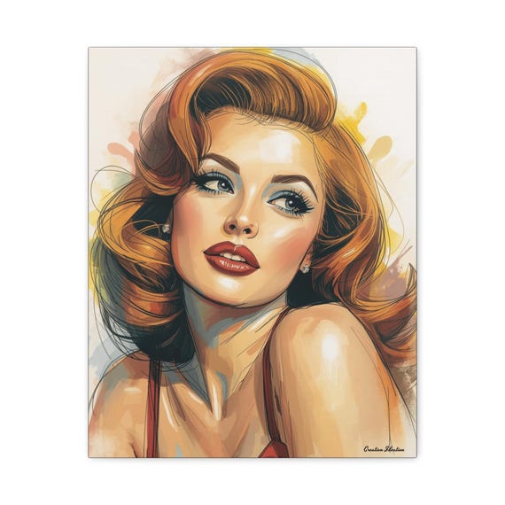 Retro Glamour Art: 16x20 Canvas Vintage Hollywood Decor