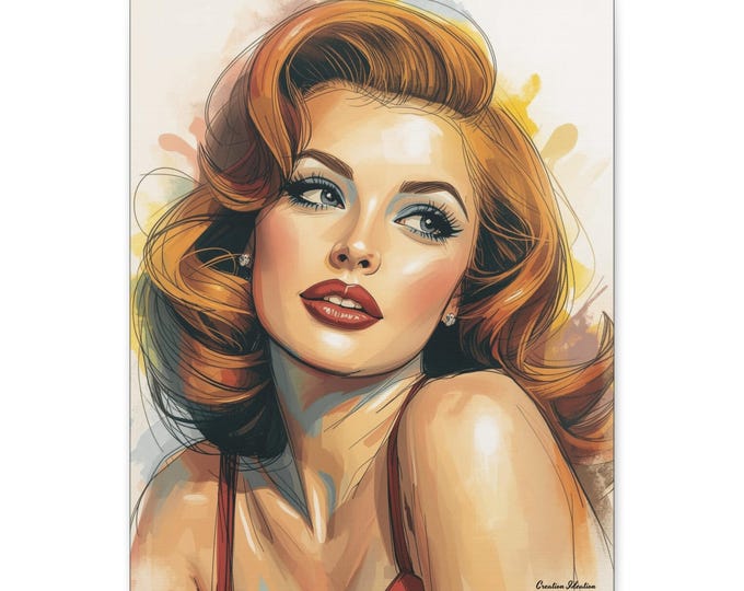 Retro Glamour Art: 16x20 Canvas Vintage Hollywood Decor