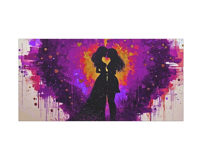 Magenta Rippled Kiss LGBTQ Abstract Matte Canvas Wall Artwork