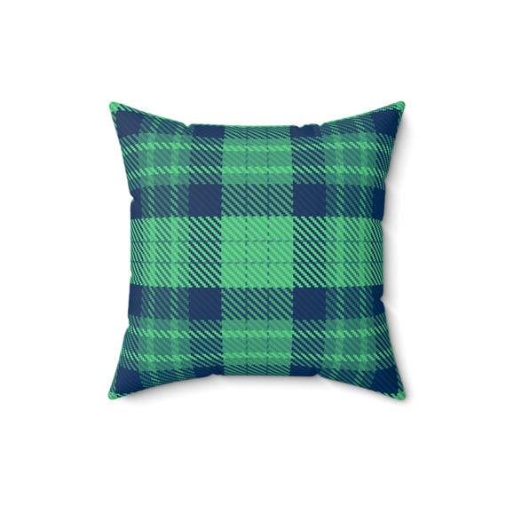 Green Plaid Decorative Pillow: Modern Farmhouse Accent
