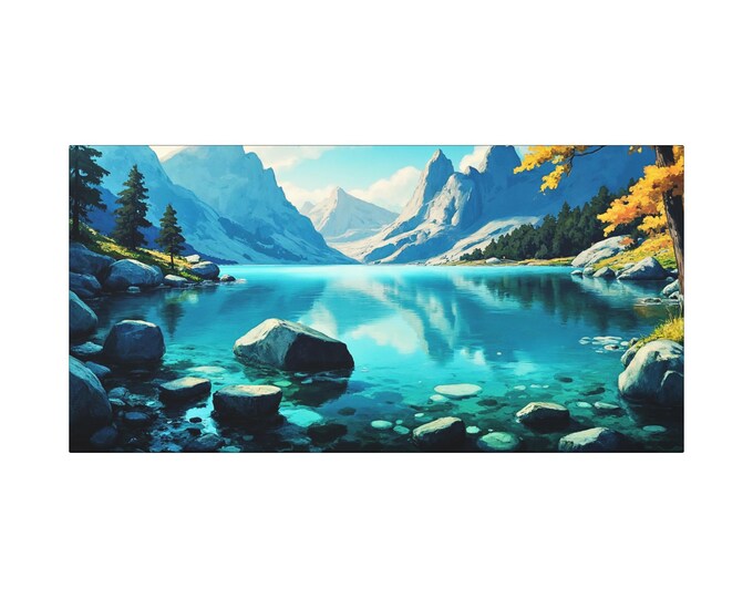 Diamond Lake Matte Canvas Wall Artwork | Gift for Nature Lovers