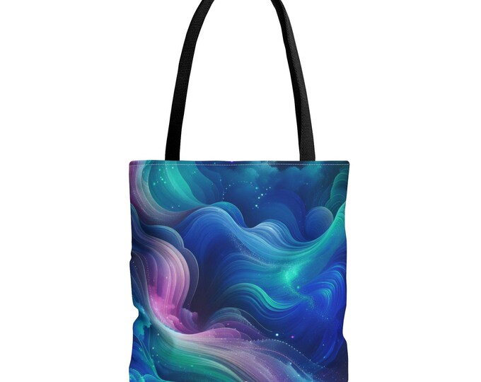 Cosmic Smoke Tote Bag: Colorful Galaxy Carryall, Boho Shopping