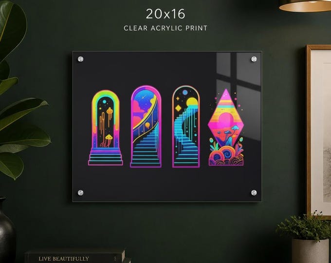 Portal to Portal Neon Acrylic Print | Mythical Wall Accent