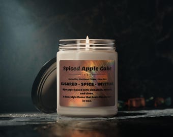 Spiced Apple Cake Natural Soy Wax Candle Jar 9oz | Apple Scent | Hand Poured