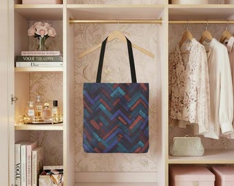Blushed Herringbone Tote Carry-All | Navy Rustic Shoulder Bag