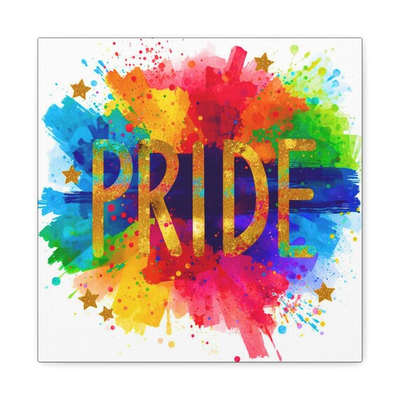 Pride Matte Canvas Wall Art: LGBTQ+ Rainbow Home Decor (14x14)