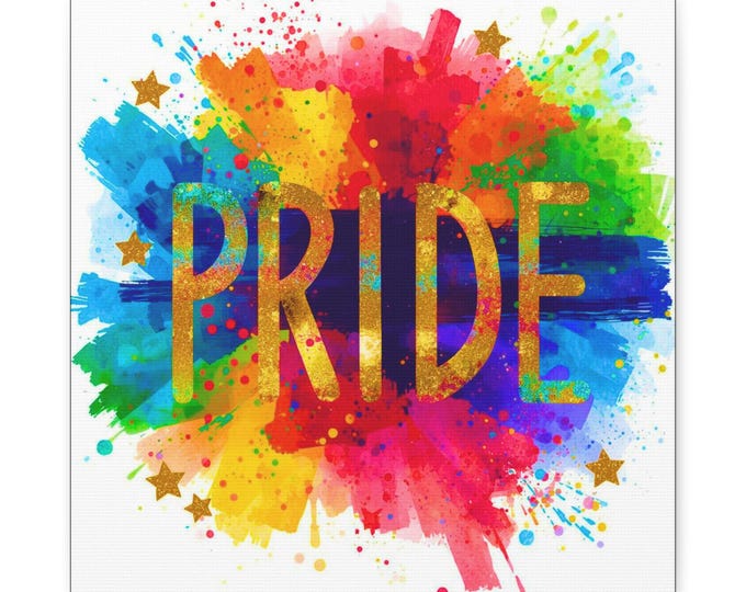 Pride Matte Canvas Wall Art: LGBTQ+ Rainbow Home Decor (14x14)