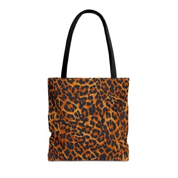 Stylish Leopard Hand Tote Bag, Reusable Shopping Bag, Beach Tote, Eco-Friendly Gift, Fashion Accessory, Trendy Student Essentials