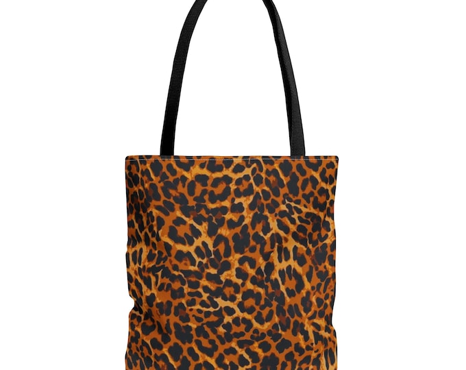 Leopard Print Hand Tote Bag, Reusable Shopping Bag