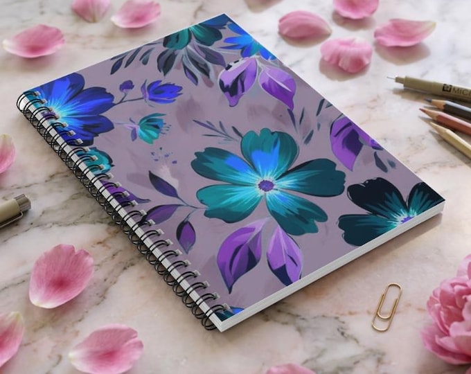 Floral Spiral Notebook: Rara Avis Ruled Journal, Student Stationery