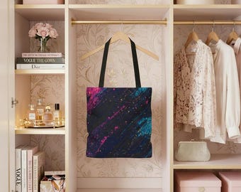Neon Paint Splatter Tote Bag | Brushstroke Purse