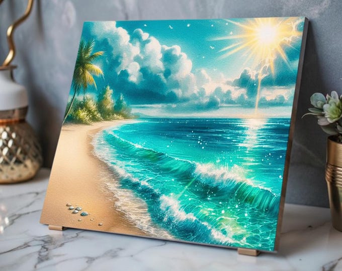 Tropical Beach Seascape Acrylic Print | French Cleat Hanging