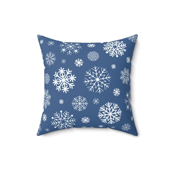 Snowflake Throw Pillow: Winter Holiday Home Decor (16x16)