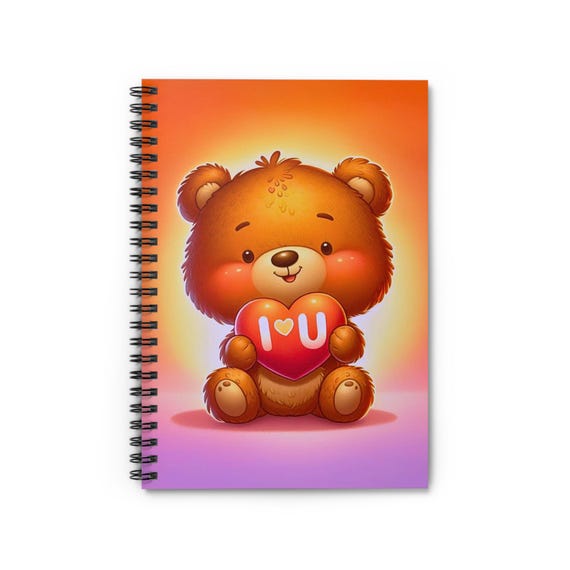 LoveBear Spiral Notebook: Adorable Lined Journal