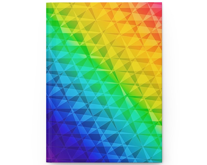 Geometric Hardcover Journal: Colorful Abstract Art, Ruled Pages
