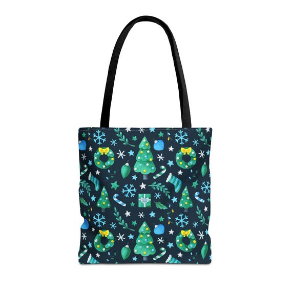 Festive Holiday Tote Bag: Christmas Tree Patterned Shopper
