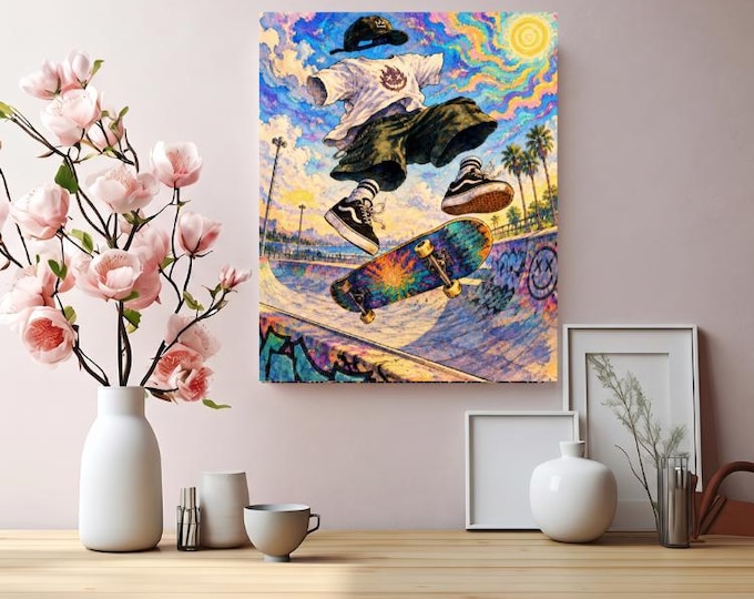 The Invisible Shredder Matte Canvas | Abstract Skateboarding Inspired Home Decor