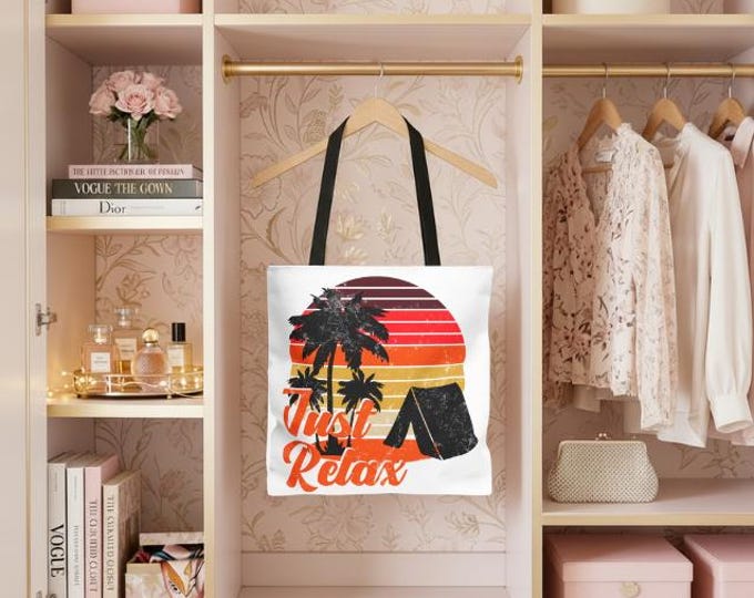 Summer Vacation Beach Bag | Retro Sunset Simplicity Tote