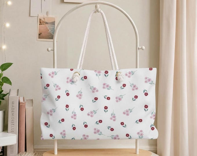 Flora Couture Weekender Bag | Pink Red Blossom Travel Tote