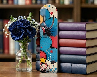 Pop Art Balloon Pattern Bookmark | Metal Page Marker