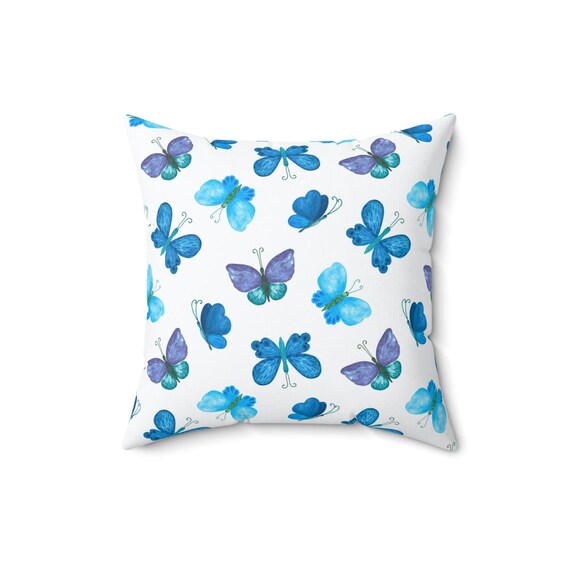Egyptian Butterflies Throw Pillow: Spun Polyester Couch Pillow