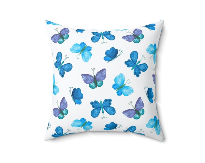 Egyptian Butterflies Throw Pillow: Spun Polyester Couch Pillow