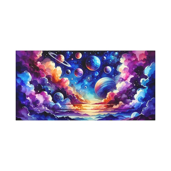 Cosmic Galaxy Canvas Wall Art: Space-Themed Home Decor (30x15)