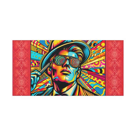 Psychedelic 'Strike A Pose' Canvas Art: Retro Home Decor (30x15)