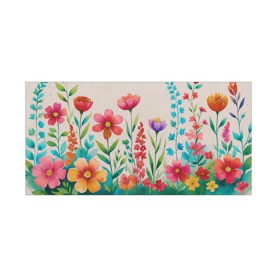 Floral Canvas Wall Art: Vibrant Flower Home Decor, 30x15