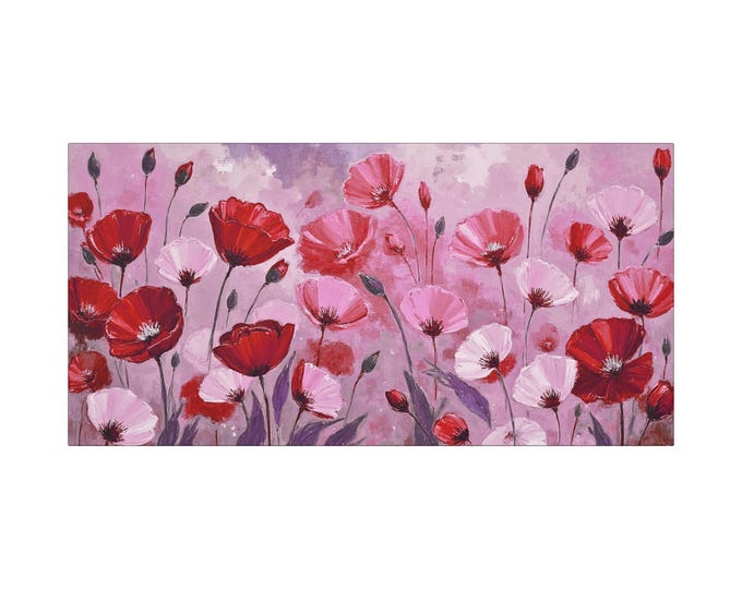 Royal Suede Floral Matte Canvas Wall Artwork, Elegant Home Decor