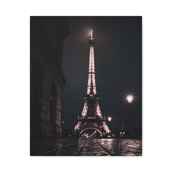 Eiffel Tower Canvas Art: Parisian Black & White Photography, 16x20