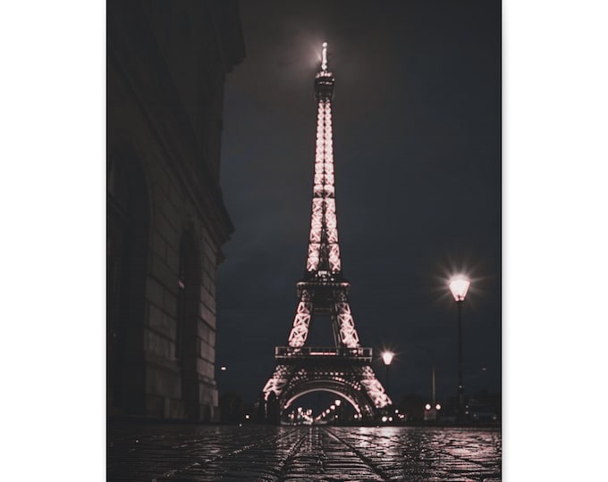 Eiffel Tower Canvas Art: Parisian Black & White Photography, 16x20