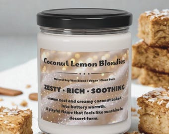 Coconut Lemon Blondies Candle 9oz Soy Candle | Zesty Citrus Bakery Scent