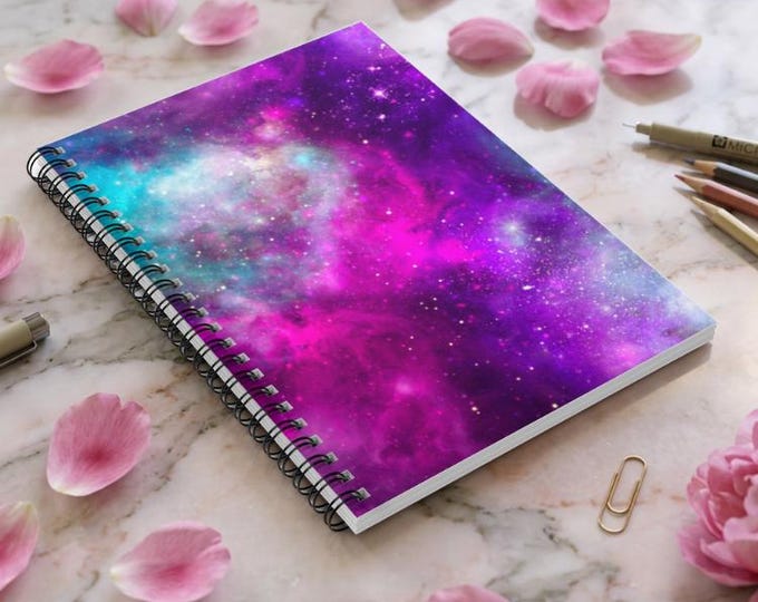 Galaxy Nebula Spiral Notebook | Ruled Lined Journal