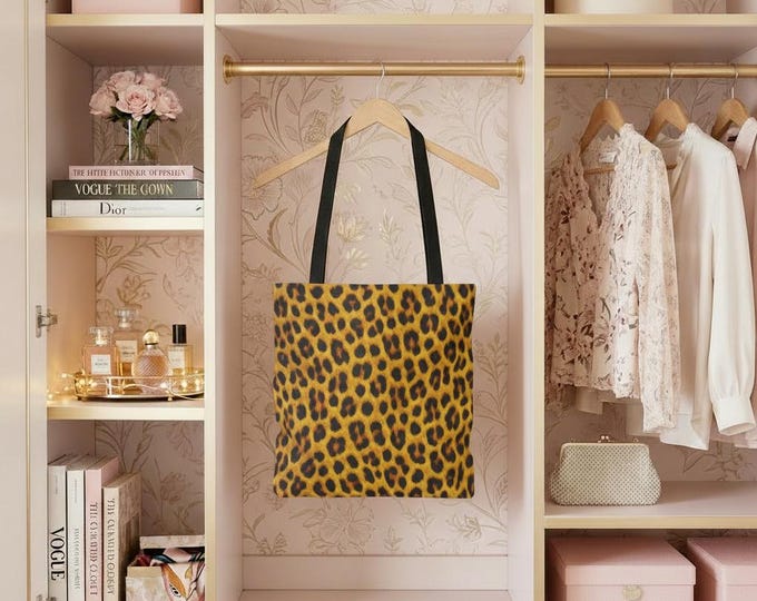 Leopard Chic Tote Bag: Stylish Polyester Shopping Purse